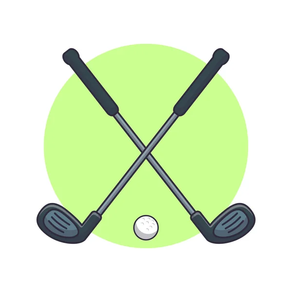Bastone Golf Palla Fumetto Vettoriale Illustrazione Illustrazione Del Fumetto Vettoriale — Vettoriale Stock