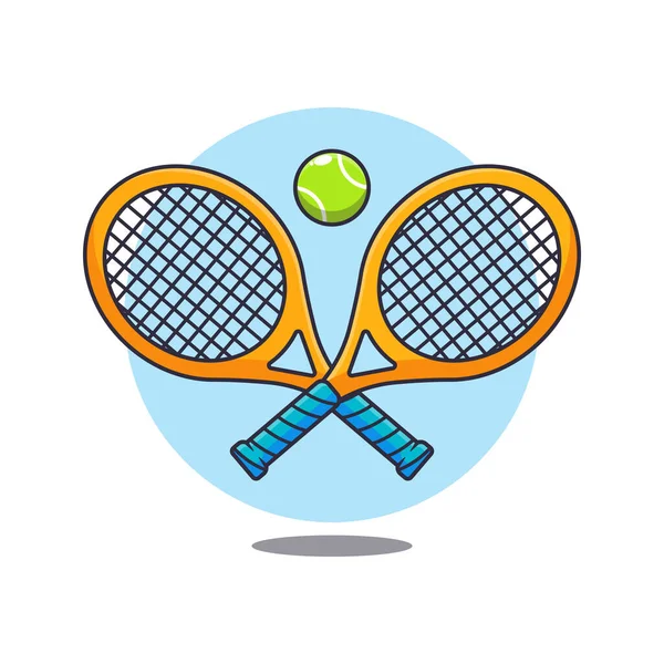 Tennis Racket Ball Cartoon Vector Illustration Vector Cartoon Illustration Suitable — Stock Vector