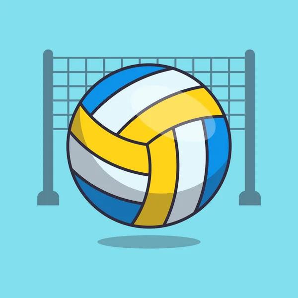 Illustration Vectorielle Dessin Animé Volleyball Illustration Vectorielle Pour Affiche Brochure — Image vectorielle