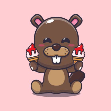 Dondurmalı kunduz vektör çizimi.