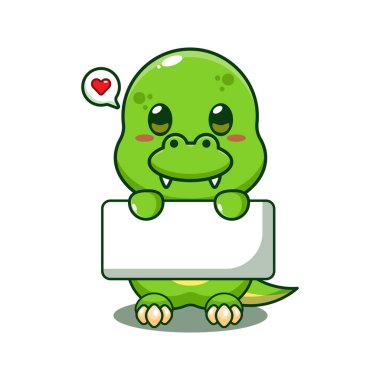 Dino, karikatür vektör illüstrasyonunu selamlıyor.