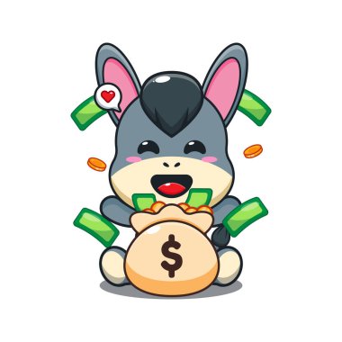 para çantası karikatür çizimi eşeği.