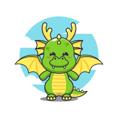 Cute dragon mascot cartoon vector illustration.