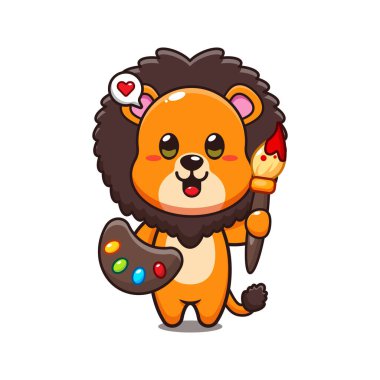 şirin aslan ressamı vektör çizimi.