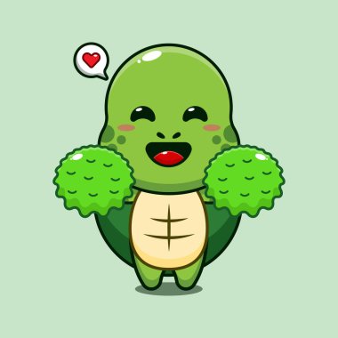 Şirin amigo kaplumbağa karikatür vektör çizimi.