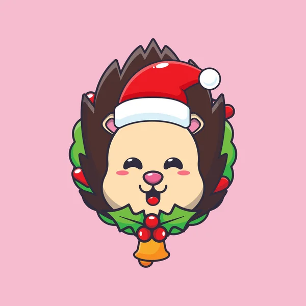 Carino Riccio Nel Giorno Natale Carino Natale Cartone Animato Personaggio — Vettoriale Stock