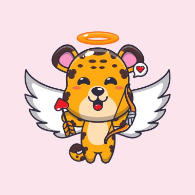 Sevimli leopar aşk romanı karakteri elinde aşk oku tutuyor..