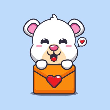 Sevimli kutup ayısı çizgi film karakteri.. 