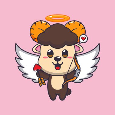 Sevimli koç koyunu, aşk oku tutan aşk çizgi filmi karakteri..