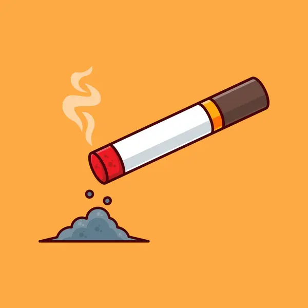 Smooking Cigarette Cartoon Vector Illustration — Stock Vector