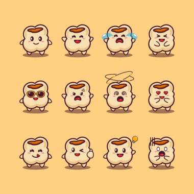 Şirin patlamış mısır çizgi film karakter vektör çizimi.