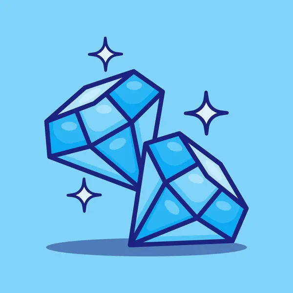 Desenho Animado Ilustração Vetorial Diamante — Vetor de Stock