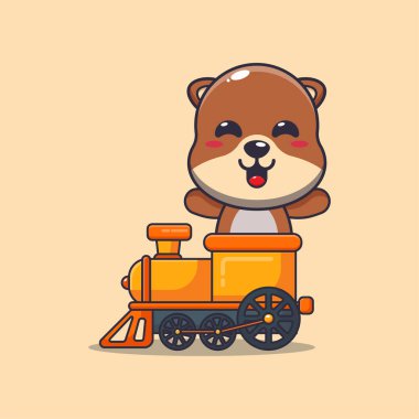 Tatlı su samuru maskot çizgi film karakteri trende.