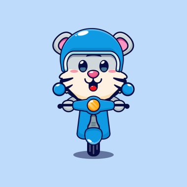 Şirin beyaz kaplan maskotu Scooter 'a binen karakter.