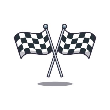 Yarış bayrağı. çizgi film vektör illüstrasyonu. 