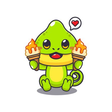 Dondurmalı bukalemun vektör çizimi