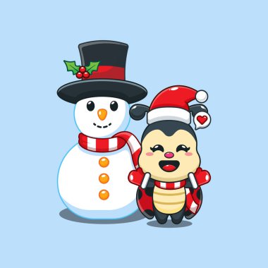 Noel 'de kardan adamla oynayan sevimli uğur böceği.. 