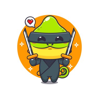 Ninja bukalemun karikatür vektör çizimi