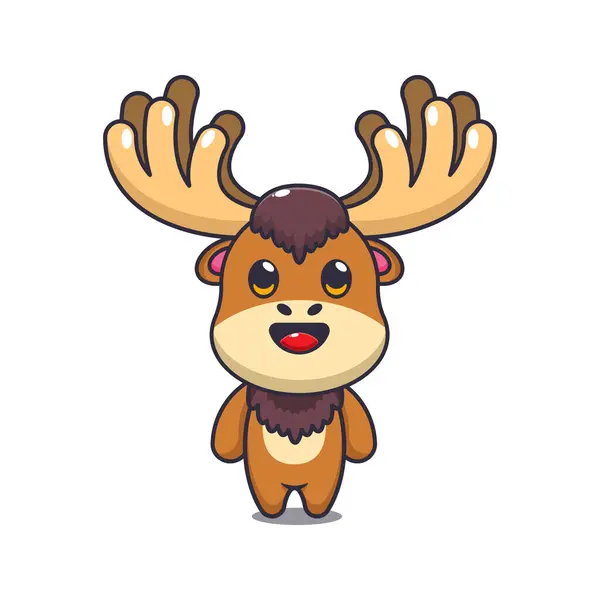 Şirin geyik maskotu vektör çizimi