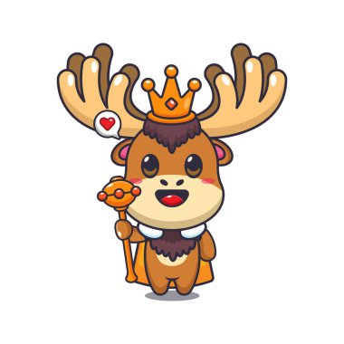 King moose cartoon vector illustration.  clipart