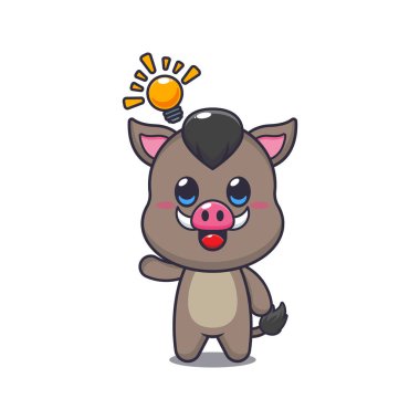 Yaban domuzu maskotu karakter çizimi bir fikir edinin..