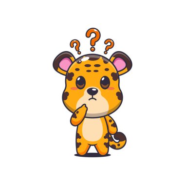 Leopar karikatür vektör çizimi karışık