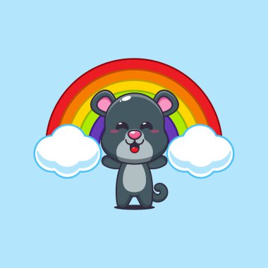 Panter karikatür vektör çizimi Rainbo ile