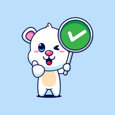 Kutup ayısı karikatür vektör çizimi doğru sig ile