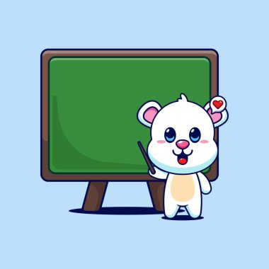 Kutup ayısı karikatür vektör çizimi ile siyah domuz