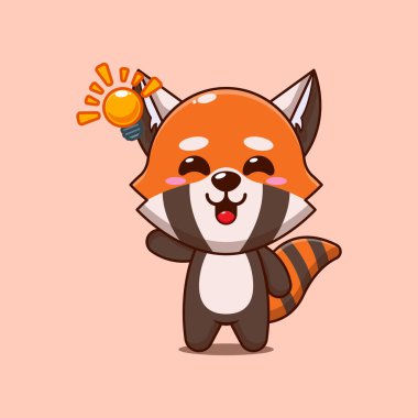 Şirin kırmızı panda çizgi film vektör çizimi bir fikir edinin. 