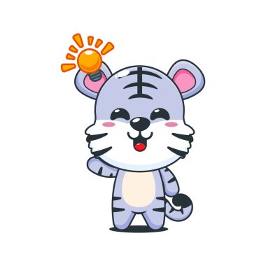 Beyaz kaplan karikatür vektör çizimi bir fikir edinin. 