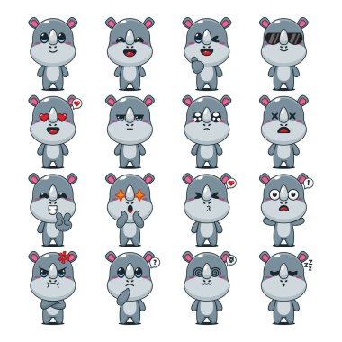 Şirin Gergedan Çizgi Filmi Maskot Karakteri Çizimi