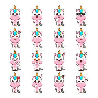 Şirin Tek Boynuzlu At Çizgi Filmi Maskot Karakteri Çizimi