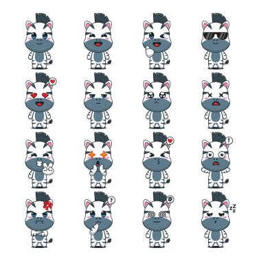 Şirin Zebra Çizgi Film Maskot Karakteri İllüstrasyonu