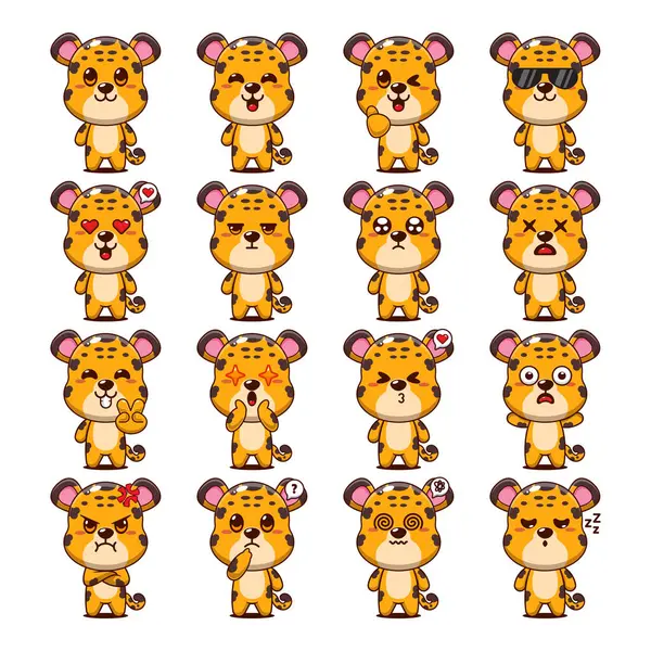 Sevimli Leopar Çizgi Filmi Maskot Karakteri Çizimi