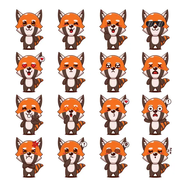 Şirin Kırmızı Panda Çizgi Filmi Maskot Karakteri Çizimi