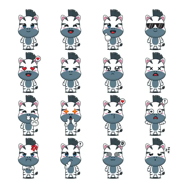 Şirin Zebra Çizgi Film Maskot Karakteri İllüstrasyonu