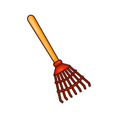 karikatür vektör çizimi yaprakları tırmıklama