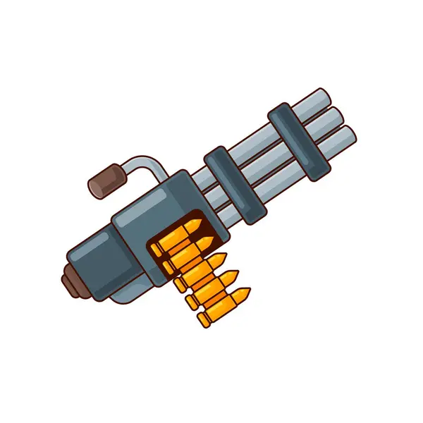 Ağır makineli tüfeğin çizgi film vektör çizimi