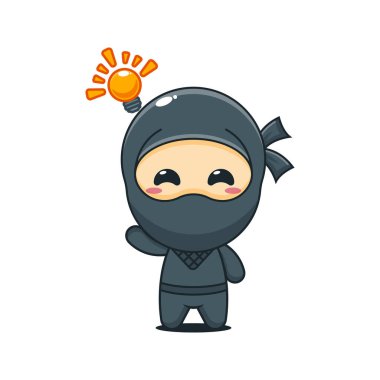 Şirin ninja bir çizgi film vektör çizimi bul.