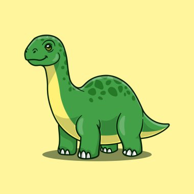 Brontozor 'un şirin çizgi film vektör çizimi