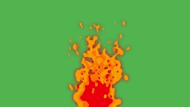 带有绿色屏幕背景的2D卡通消防动画 — 图库视频影像