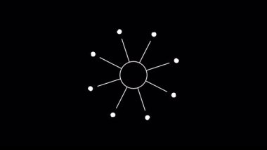 Siyah arkaplan üzerinde soyut Radyal Çember hareketliliği grafikleri.
