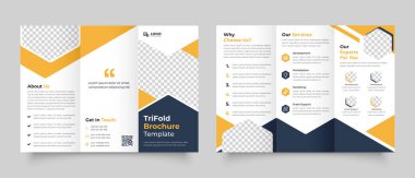 Corporate business trifold brochure design, company template, trifold brochure, annual, report, project report, modern flyer