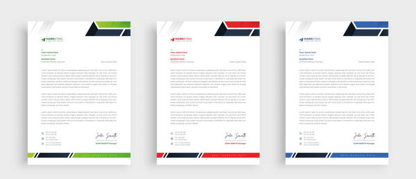 Professional corporate business stationery letterhead template design