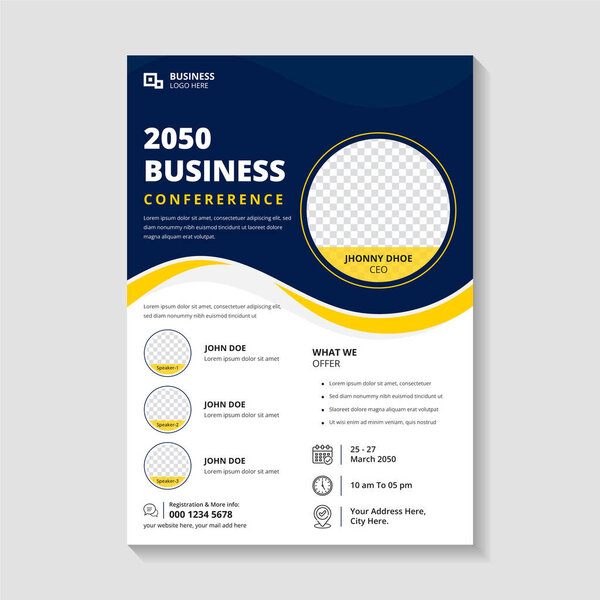 Business conference flyer template, business template design