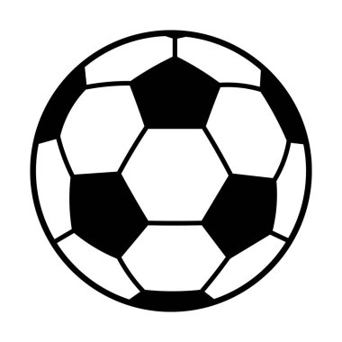 Futbol topu ya da futbol düz vektör simgesi spor illüstrasyonu için basit siyah stil.