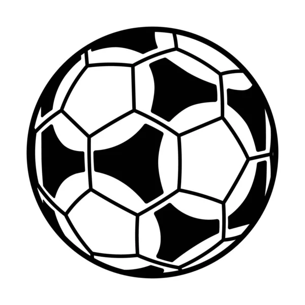 Ballon Football Icône Vectorielle Plate Football Style Noir Simple Illustration — Image vectorielle