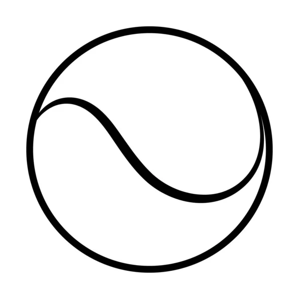 Balle Tennis Icône Noire Illustration Vectorielle Isolée — Image vectorielle