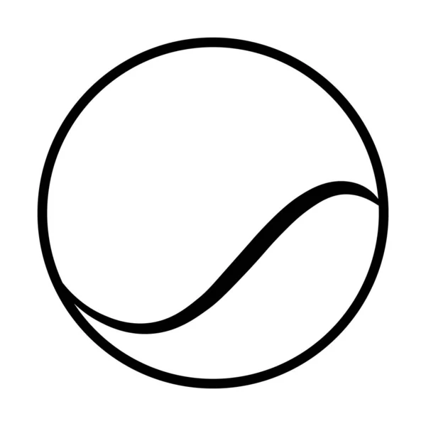 Balle Tennis Icône Noire Set Graphique Vectoriel Illustration Isolé — Image vectorielle